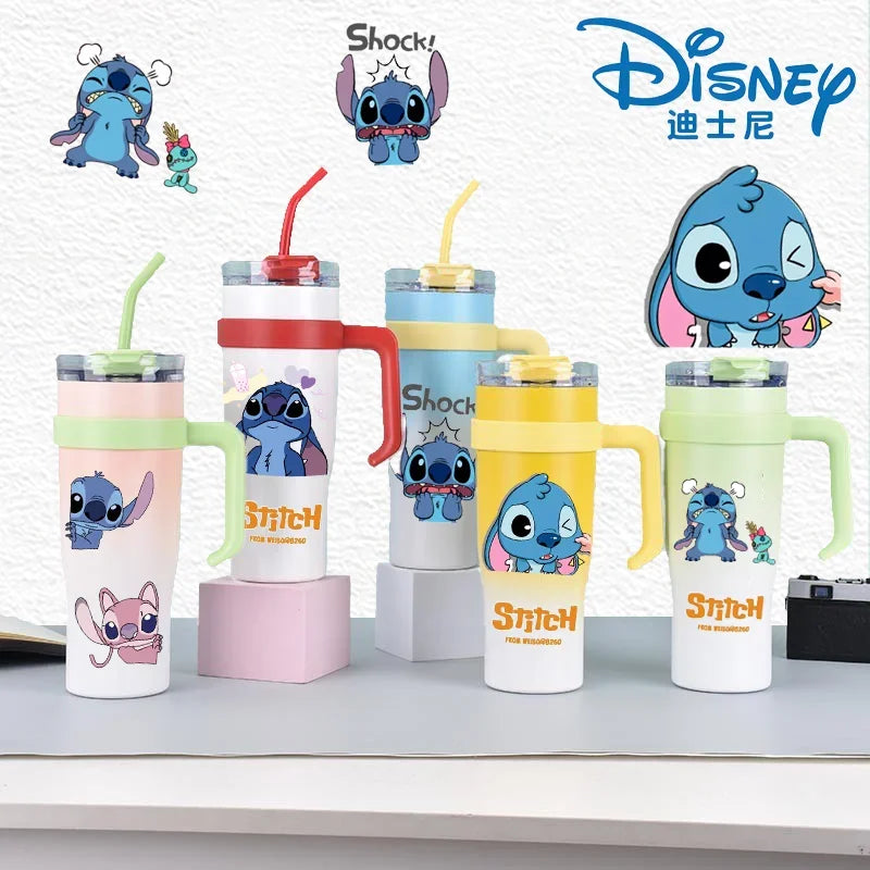 Stitch Disney 40oz Portable Stainless Steel Car Large Capacity Insulated Cooling Cup Outdoor Sports Water Bottle Insulated Cup