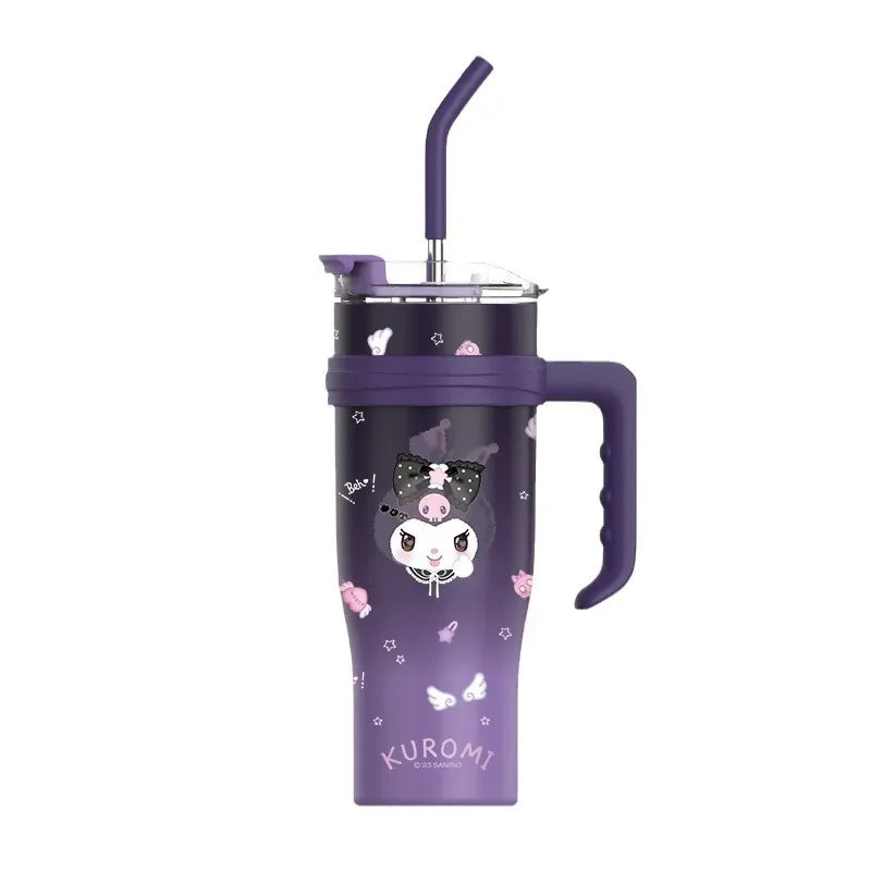 Caneca Térmica: Hello Kitty ORIGINAL 1200ml/40oz 304 Stainless Steel Insulated Water Bottle Thermal Coffee Car Vacuum Flask Thermos Bottle Gift